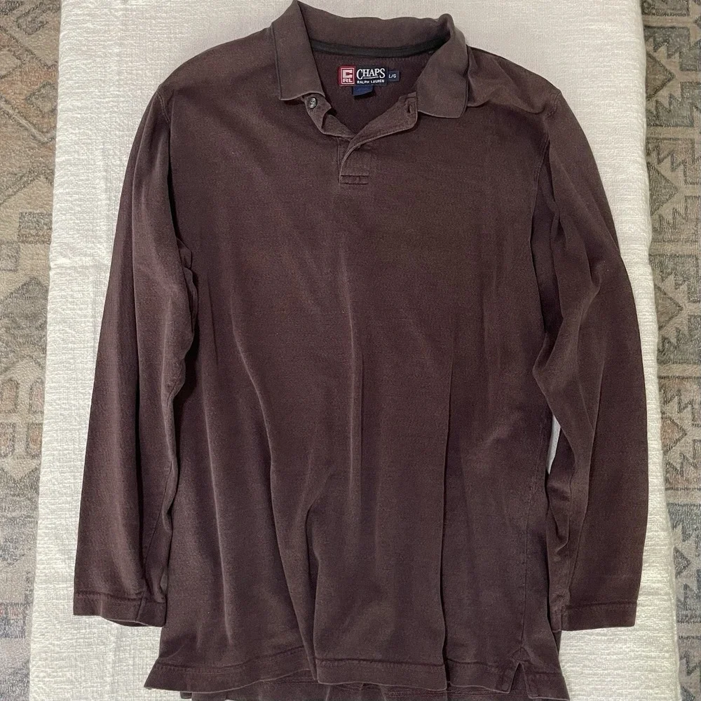 Vintage Y2K Chaps Ralph‎ Lauren Long Sleeve Shirt Purple Preppy School